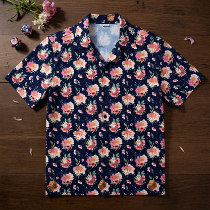 Floral Hawaiian Shirt - Dungeons Dragons Dice Pattern
