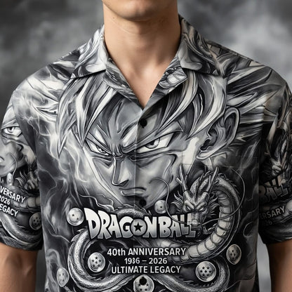 Anime Warrior 40th Anniversary Saiyan Warrior Premium Hawaiian Shirt - Personalized Anime Aloha Shirt