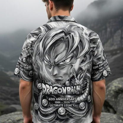 Anime Warrior 40th Anniversary Saiyan Warrior Premium Hawaiian Shirt - Personalized Anime Aloha Shirt