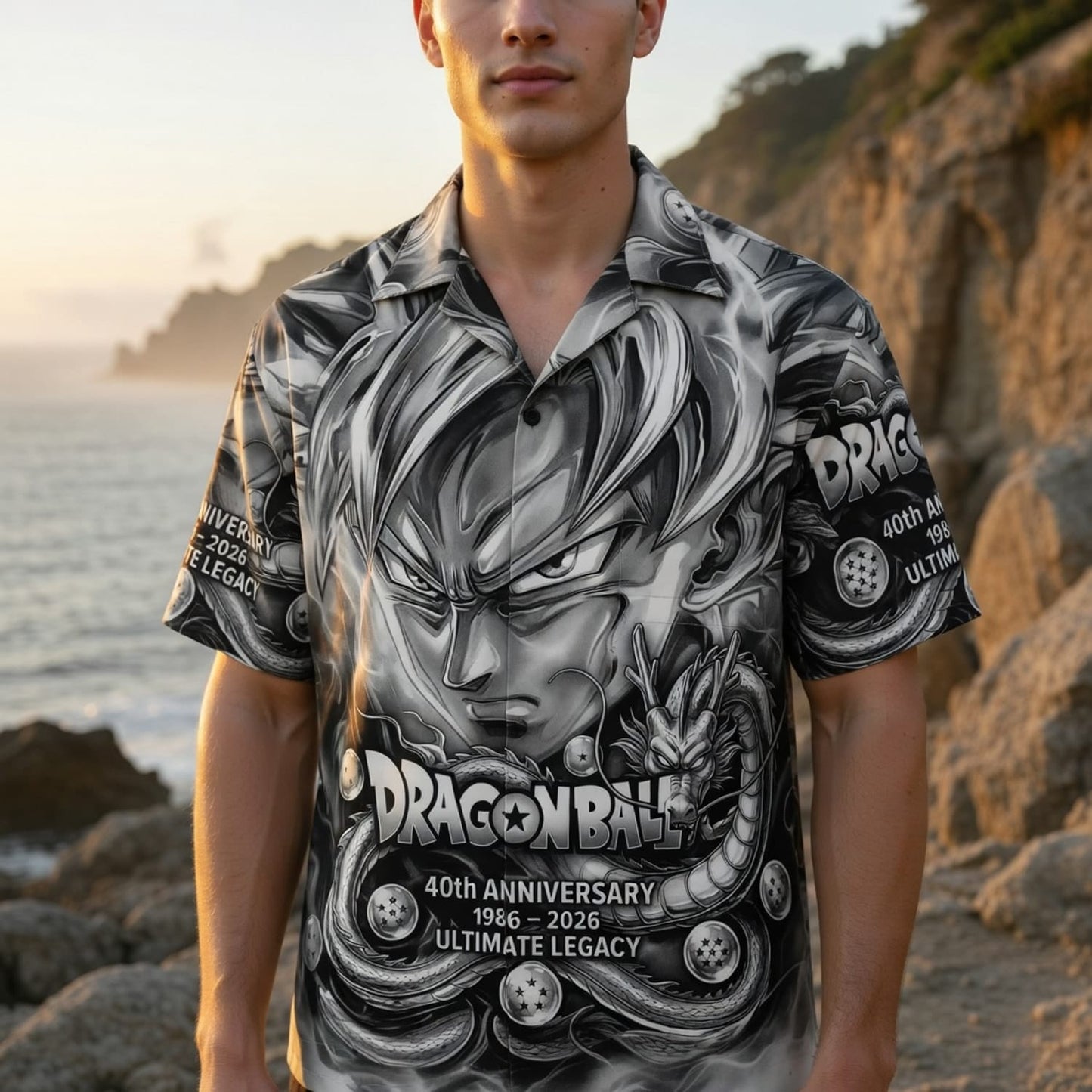Anime Warrior 40th Anniversary Saiyan Warrior Premium Hawaiian Shirt - Personalized Anime Aloha Shirt
