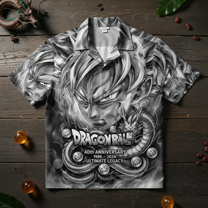 Anime Warrior 40th Anniversary Saiyan Warrior Premium Hawaiian Shirt - Personalized Anime Aloha Shirt