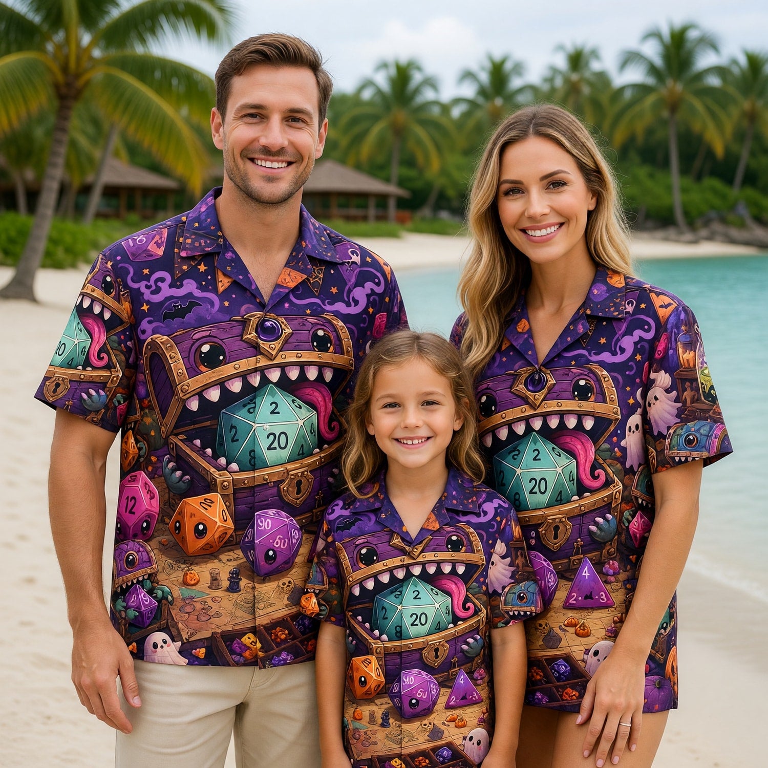 Halloween Mimic Hawaiian Shirt - Cute RPG Dice Chest Apparel