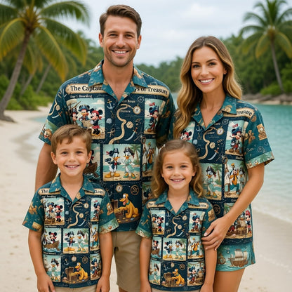 Pirate Mouse Hawaiian Shirt - Treasure Adventure Beachwear