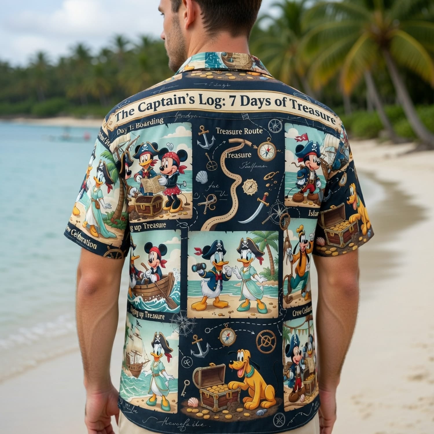 Pirate Mouse Hawaiian Shirt - Treasure Adventure Beachwear