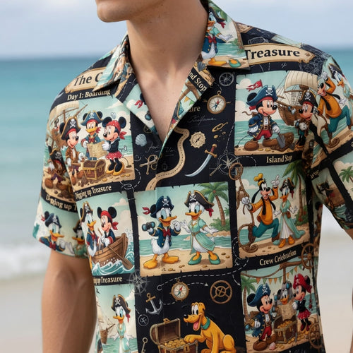 Pirate Mouse Hawaiian Shirt - Treasure Adventure Beachwear