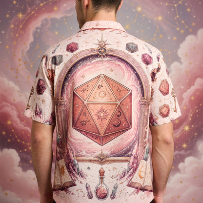 Celestial D20 Hawaiian Shirt - Mystic Fantasy RPG Apparel