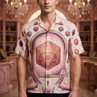 Celestial D20 Hawaiian Shirt - Mystic Fantasy RPG Apparel
