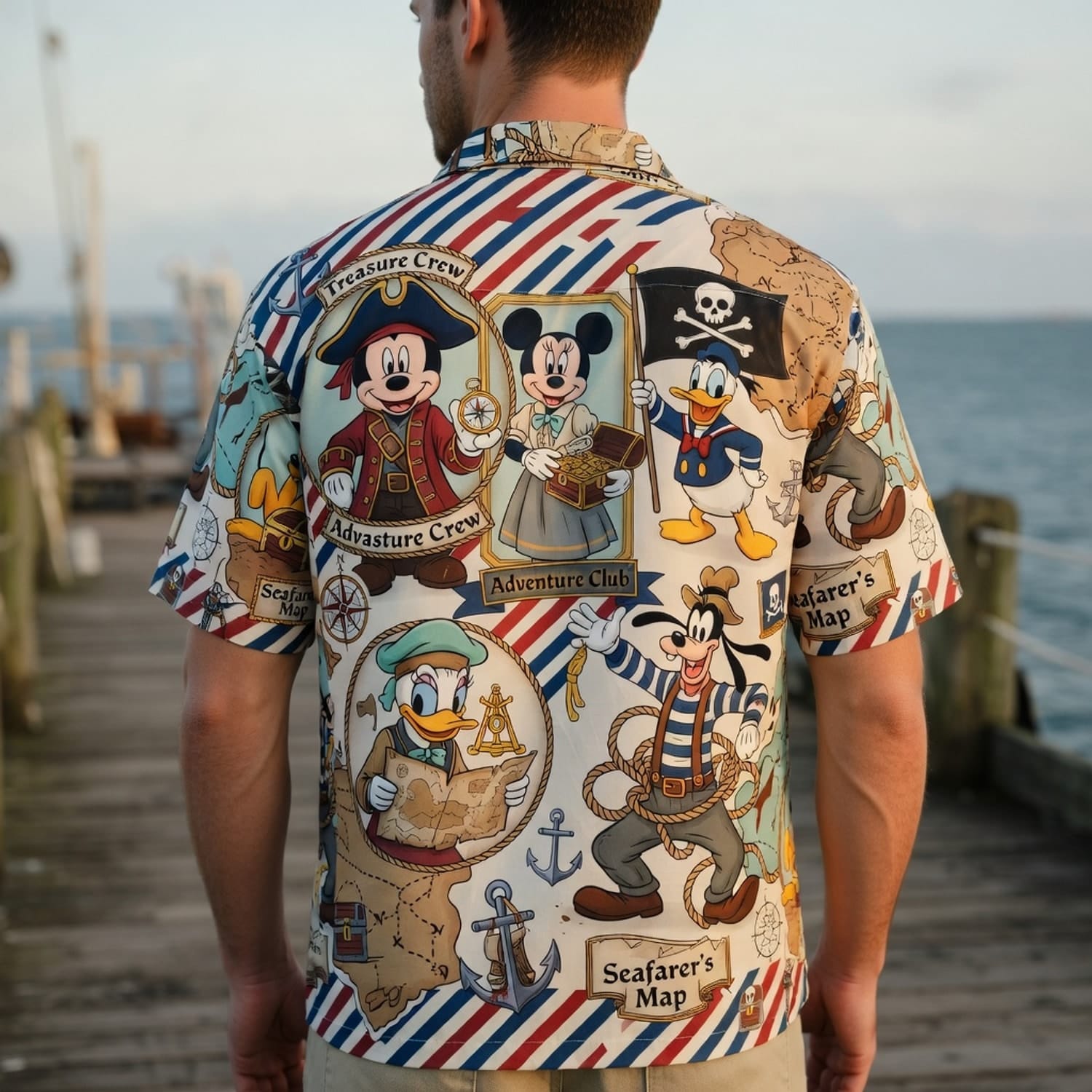 Adventure Crew Mouse Duck Silly Dog Pirate Premium Hawaiian Shirt