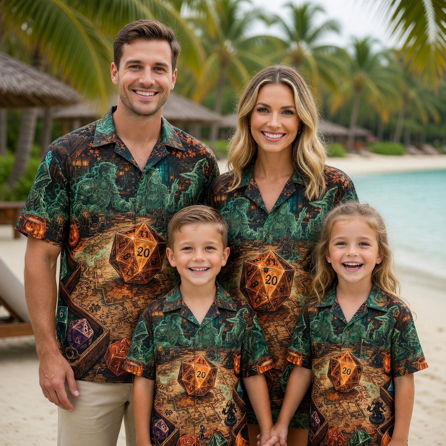 Fantasy Dungeon D20 Hawaiian Shirt - Halloween Dice RPG Fantasy