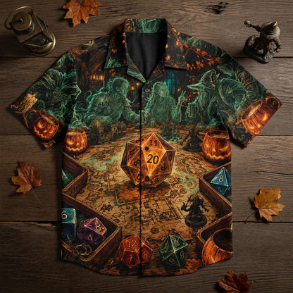 Fantasy Dungeon D20 Hawaiian Shirt - Halloween Dice RPG Fantasy