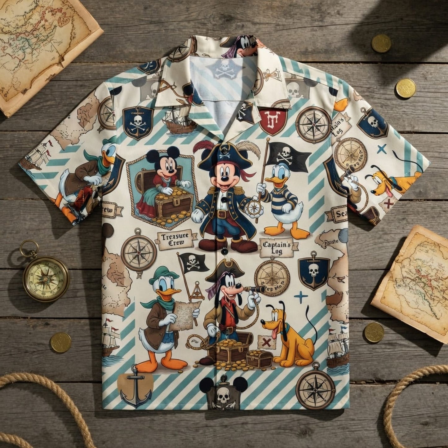 Pirate Treasure Crew Mouse & Friends Premium Hawaiian Shirt