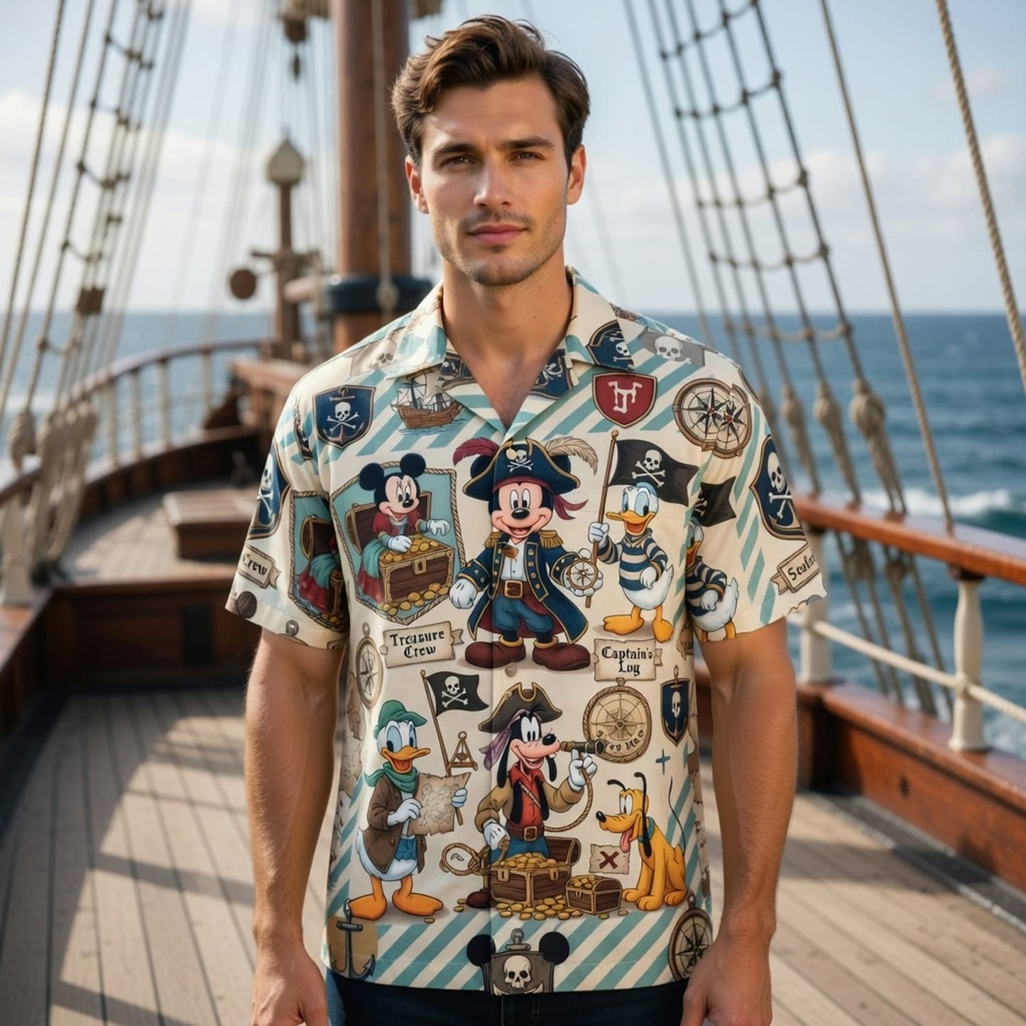 Pirate Treasure Crew Mouse & Friends Premium Hawaiian Shirt