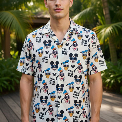 Cool Dads Club Mouse Duck Silly Dog Hawaiian Shirt