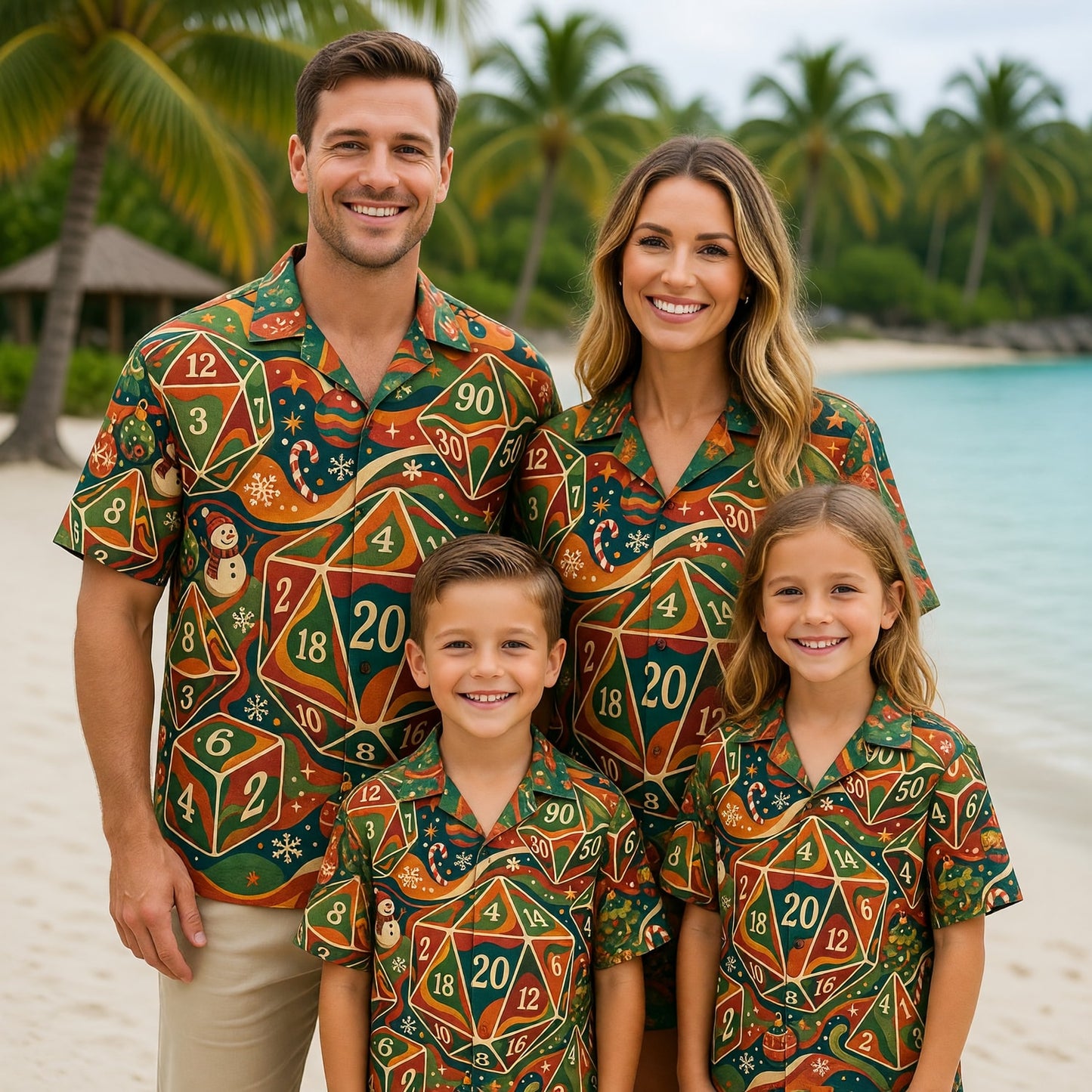Christmas Dice Hawaiian Shirt - Festive RPG Holiday Apparel