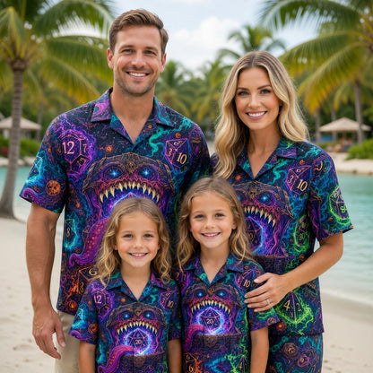 Mimic Dice Hawaiian Shirt - Spooky Fantasy RPG Dungeon