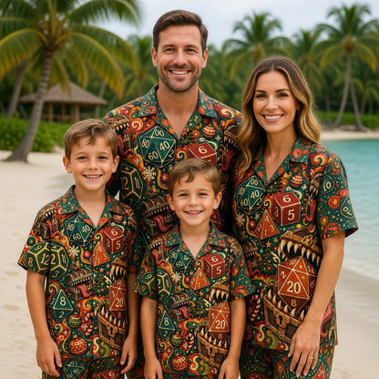 Christmas Mimic Hawaiian Shirt - RPG Dice Holiday Apparel