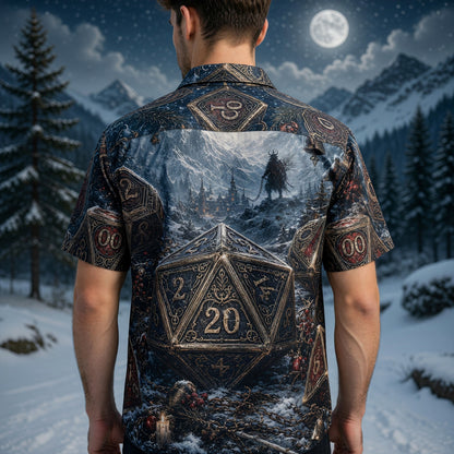 Dice Christmas Hawaiian Shirt - Fantasy RPG Winter Holiday