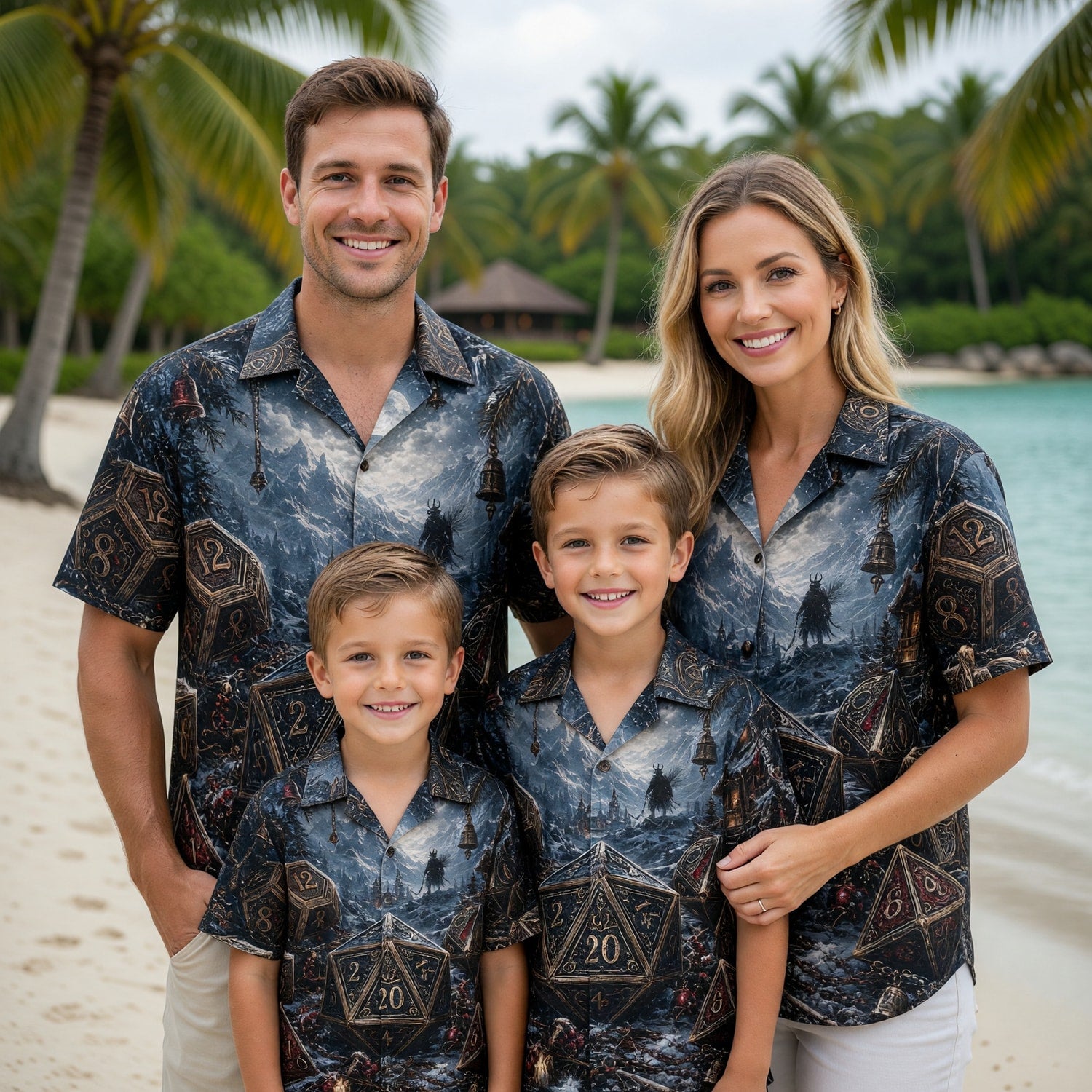 Dice Christmas Hawaiian Shirt - Fantasy RPG Winter Holiday