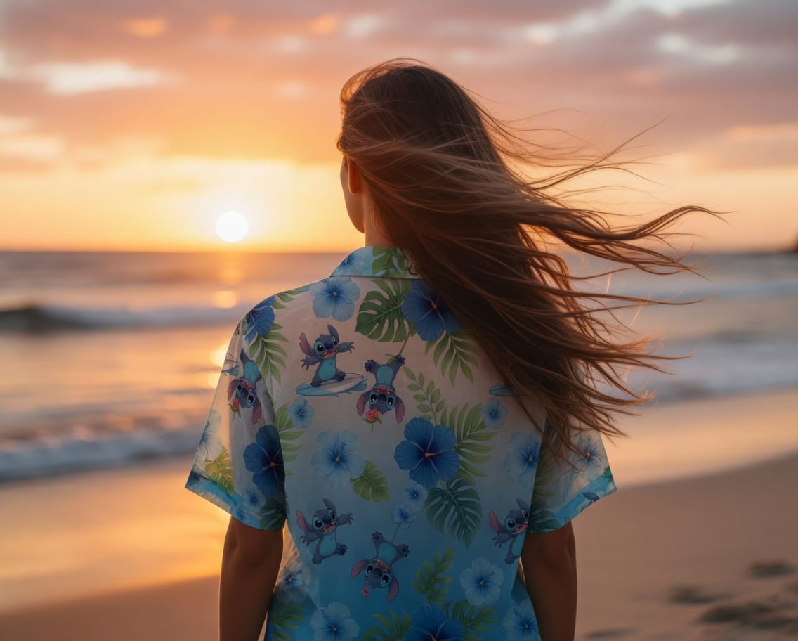 Blue Alien Premium Hawaiian Shirt - Blue Gradient Aloha Style