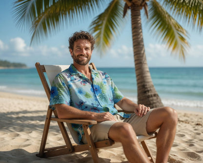 Blue Alien Premium Hawaiian Shirt - Blue Gradient Aloha Style