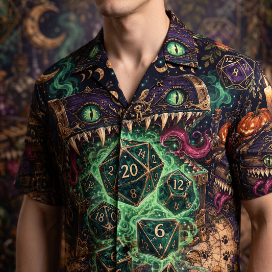 Dice Mimic Chest Hawaiian Shirt - Fantasy RPG Gaming Apparel