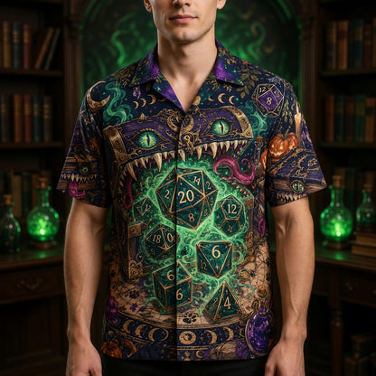 Dice Mimic Chest Hawaiian Shirt - Fantasy RPG Gaming Apparel