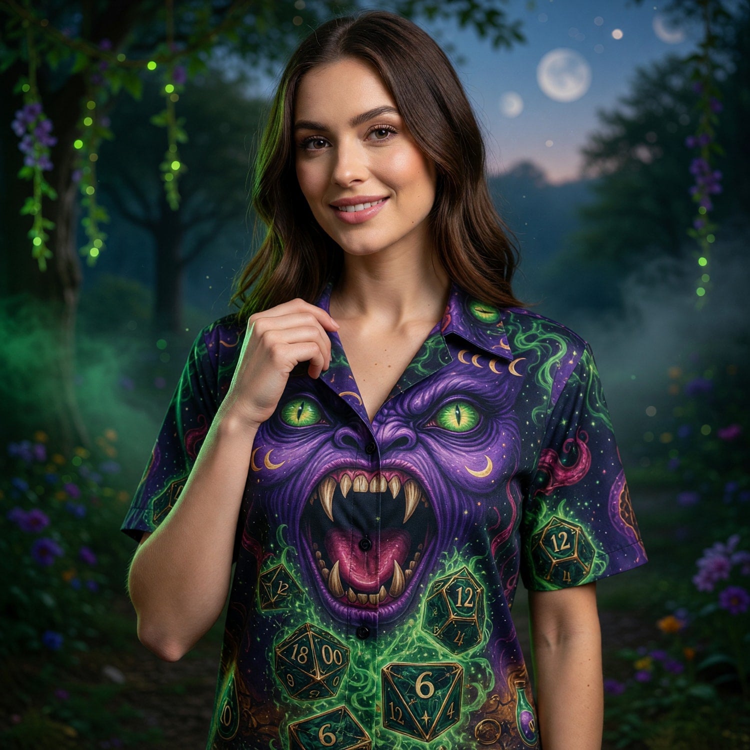 Dice Mimic Chest Hawaiian Shirt - Fantasy RPG Gaming Apparel