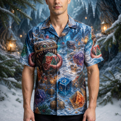 Christmas Mimic Dice Hawaiian Shirt - RPG Fantasy Holiday Apparel