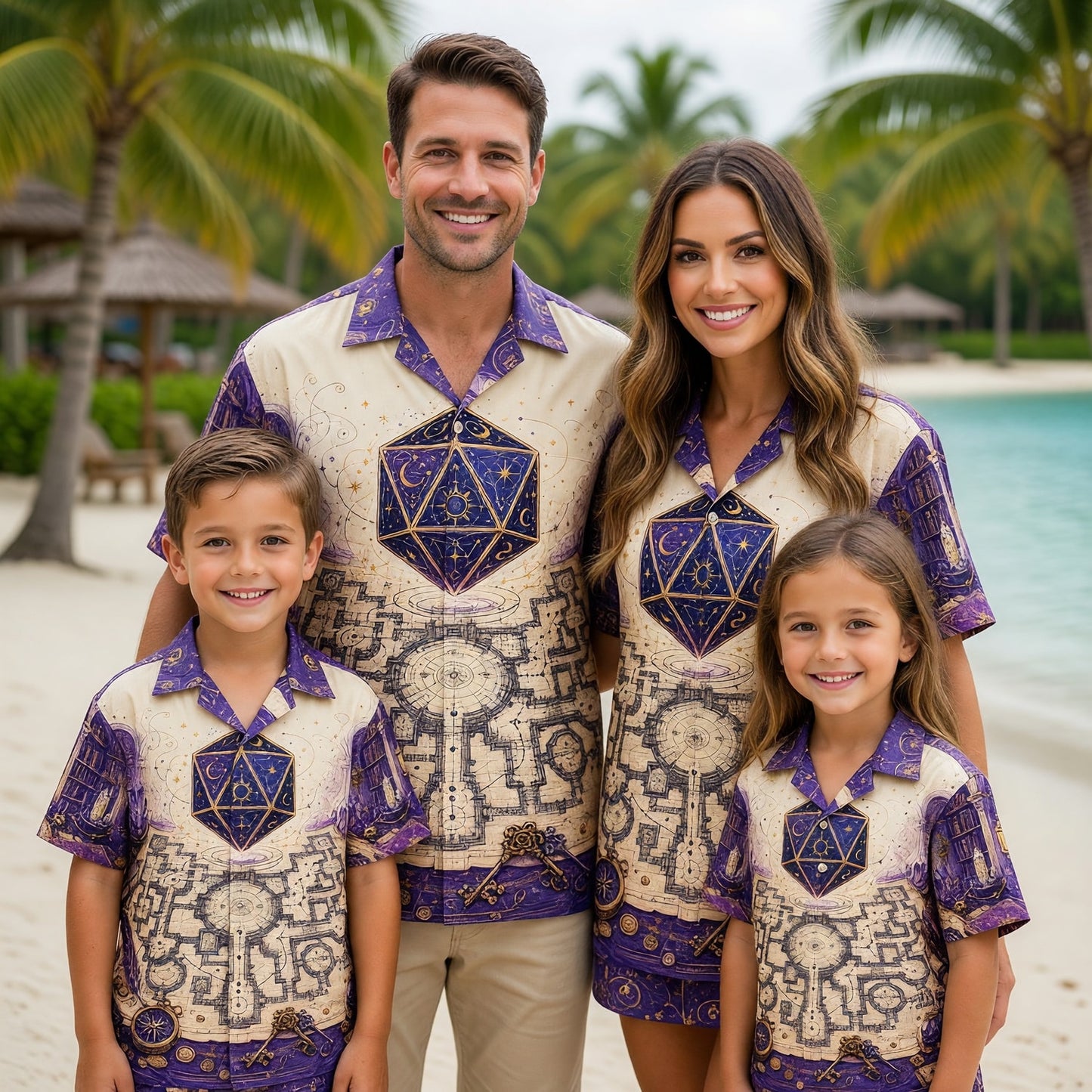 Celestial D20 Dice Hawaiian Shirt - Mystic Wizard Fantasy Apparel