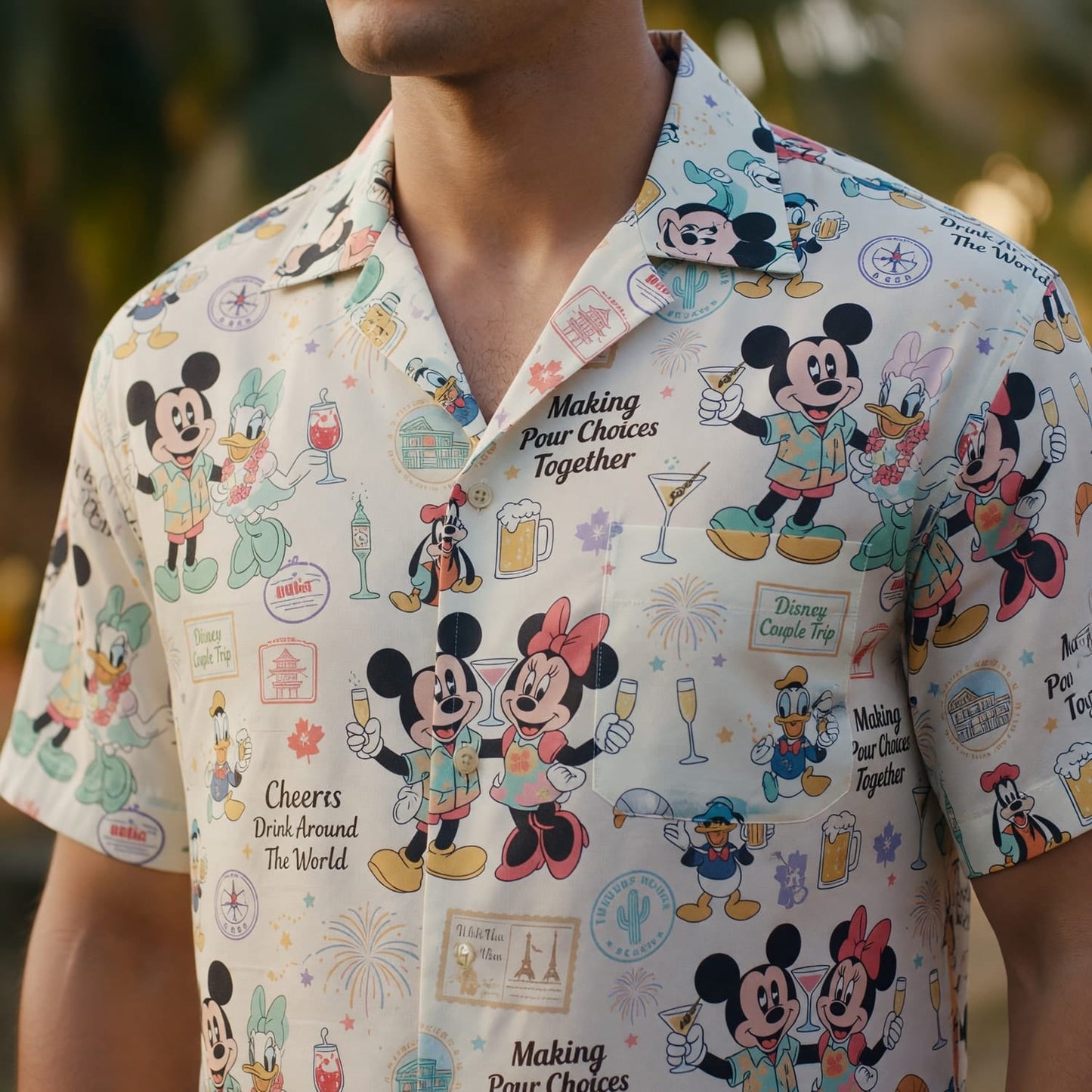 Drink Around The World Hawaiian Shirt - Mouse Cheers Vacation