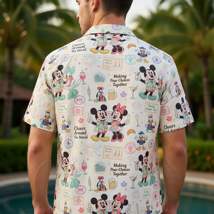 Drink Around The World Hawaiian Shirt - Mouse Cheers Vacation