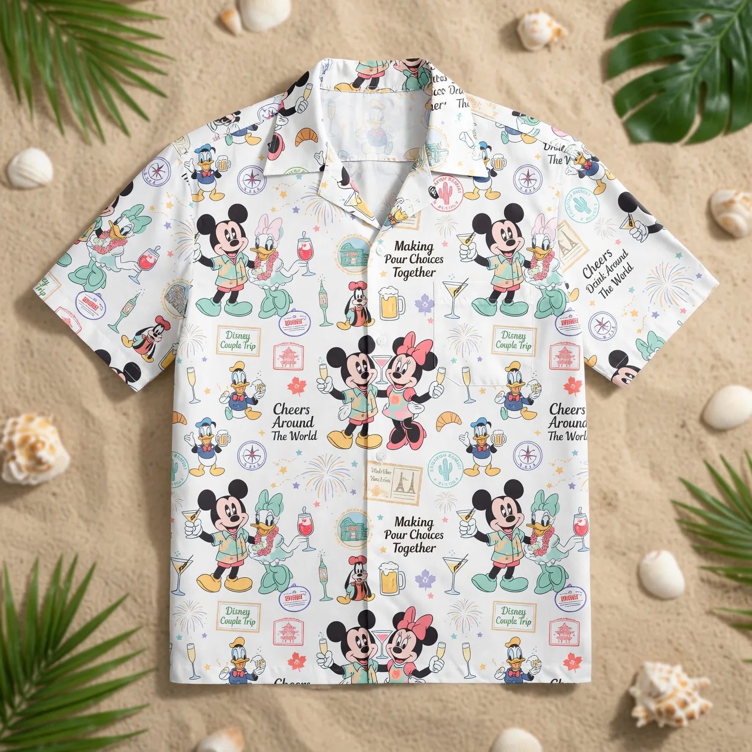 Drink Around The World Hawaiian Shirt - Mouse Cheers Vacation