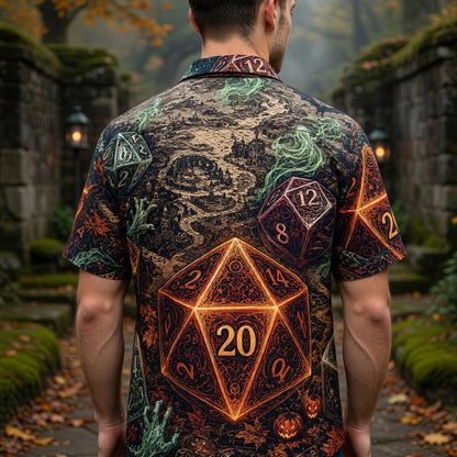 Halloween Dice Hawaiian Shirt - Spooky RPG Tabletop Apparel