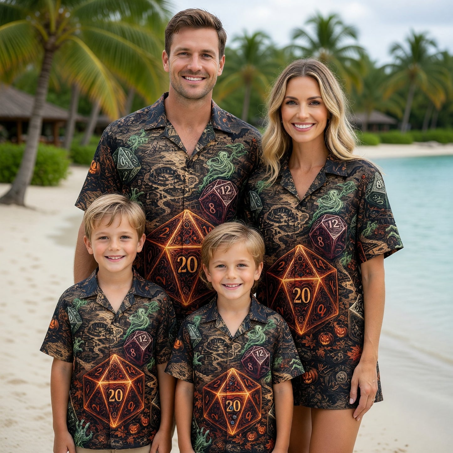 Halloween Dice Hawaiian Shirt - Spooky RPG Tabletop Apparel
