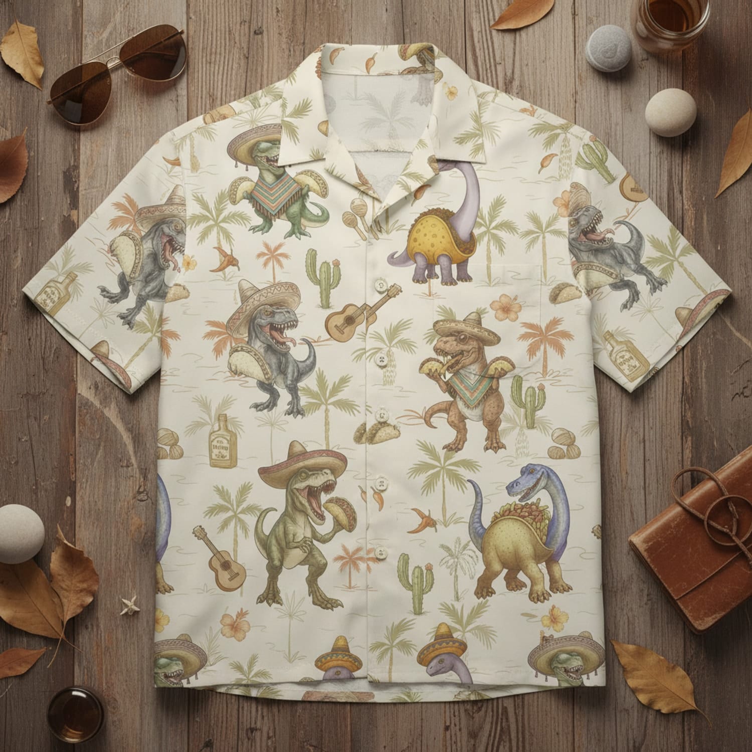 Dinosaur Cowboy Premium Hawaiian Shirts