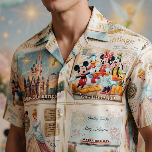 Castle Park Hawaiian Shirt - Vintage Resort Collage