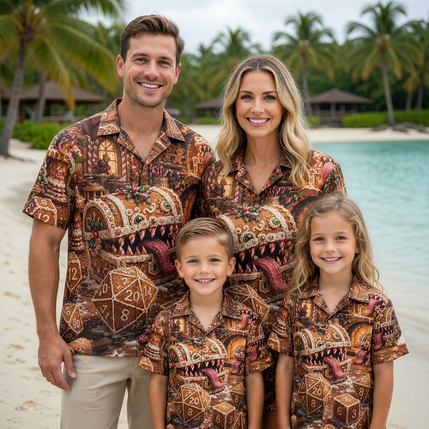 Christmas Mimic Hawaiian Shirt - Gingerbread RPG Fantasy
