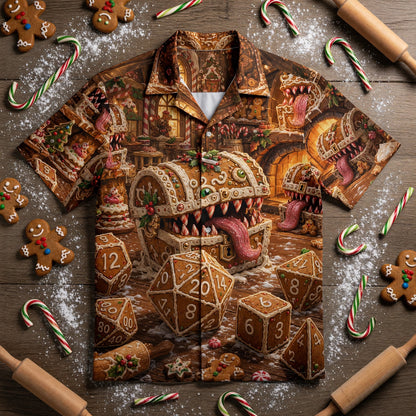 Christmas Mimic Hawaiian Shirt - Gingerbread RPG Fantasy