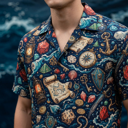 Pirate Hawaiian Shirt - Nautical RPG Dice Adventure