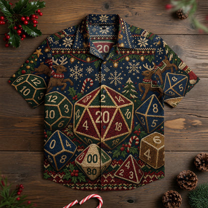 Christmas Dice Hawaiian Shirt - Holiday RPG Gaming Apparel