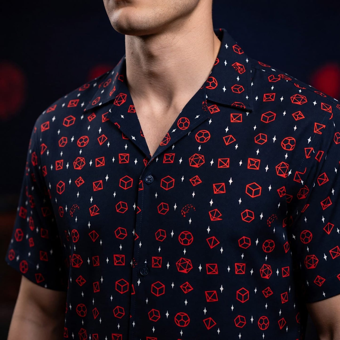 Polyhedral Dice Hawaiian Shirt - Tabletop RPG Gaming Apparel