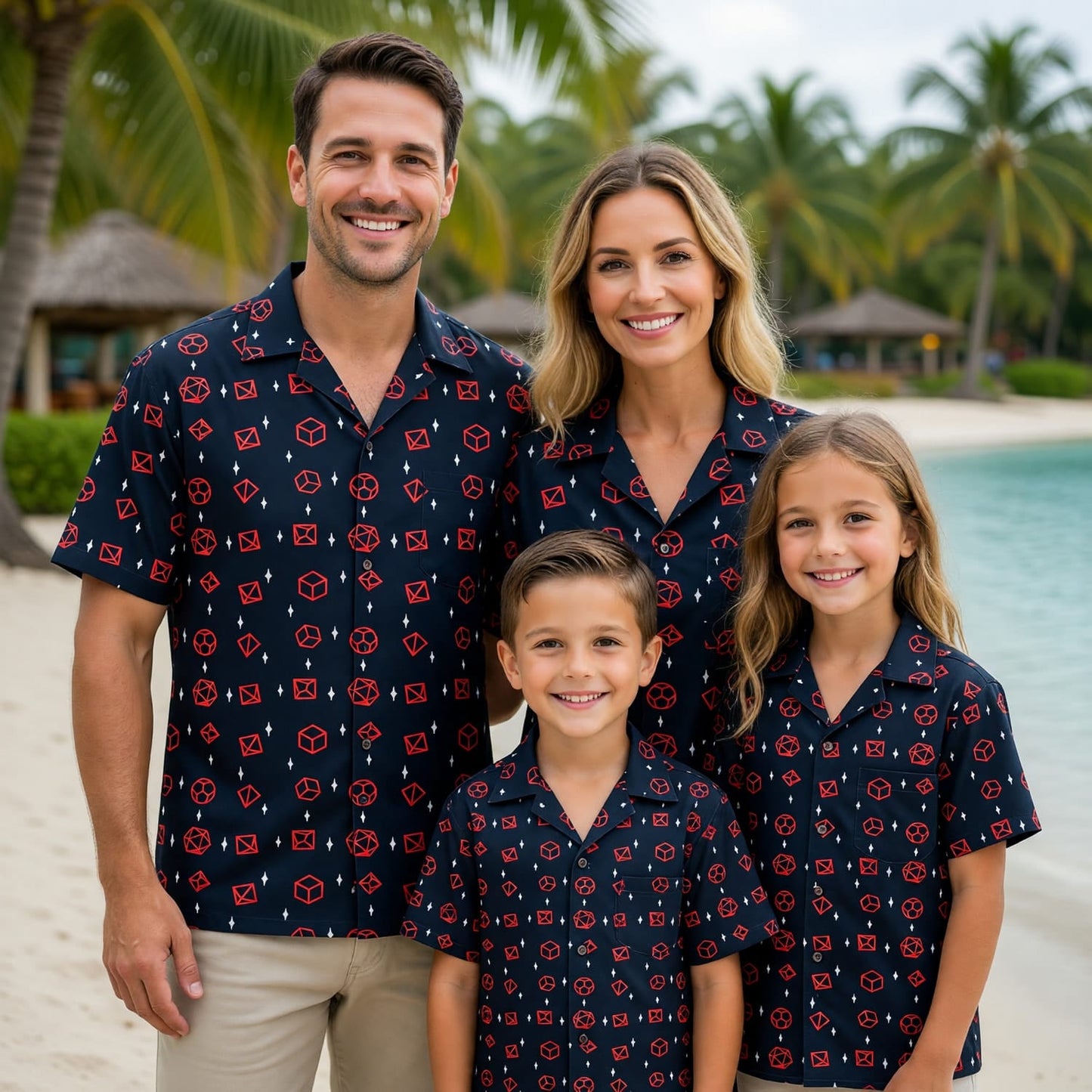 Polyhedral Dice Hawaiian Shirt - Tabletop RPG Gaming Apparel