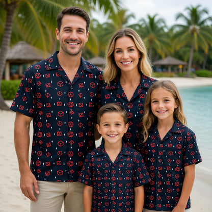 Polyhedral Dice Hawaiian Shirt - Tabletop RPG Gaming Apparel