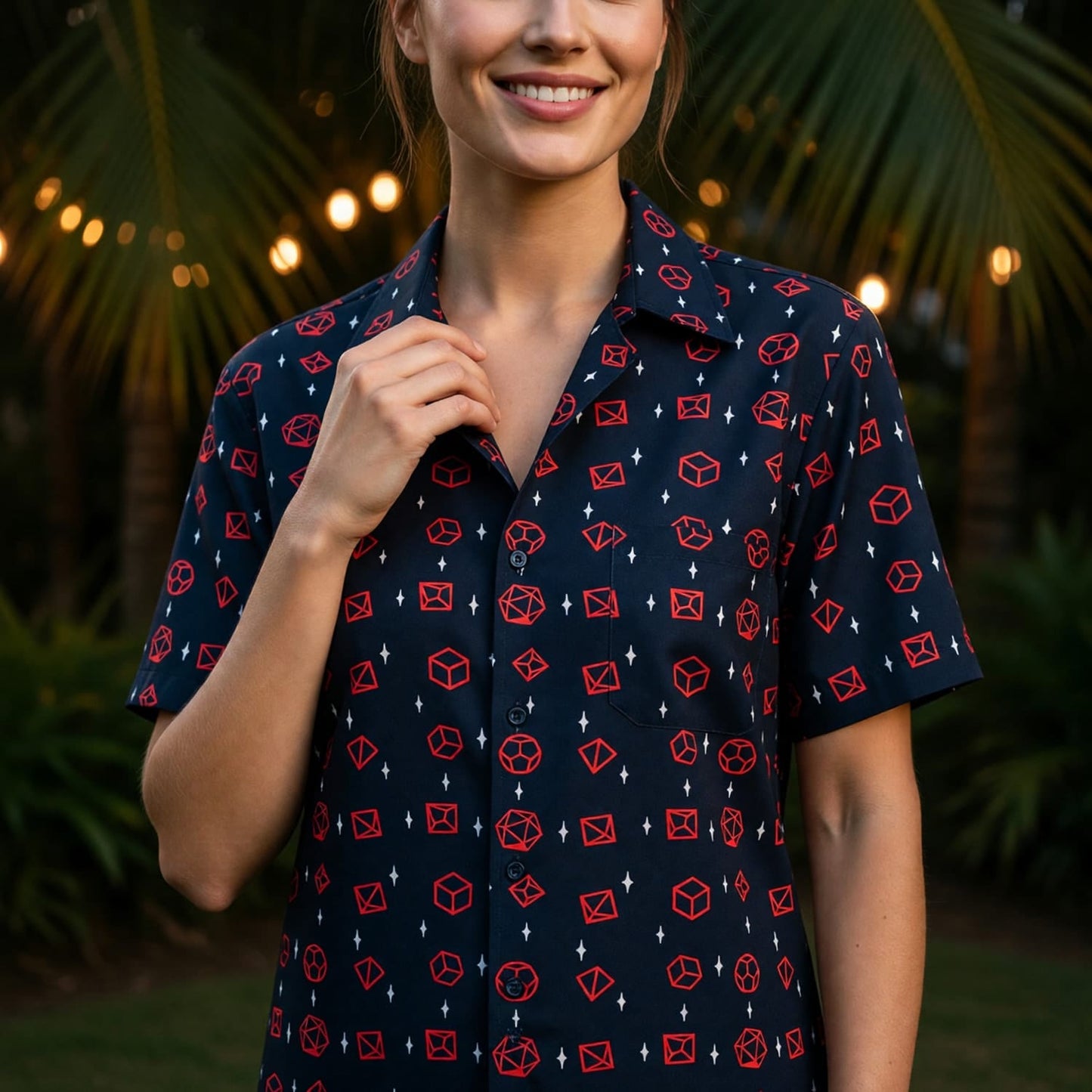 Polyhedral Dice Hawaiian Shirt - Tabletop RPG Gaming Apparel