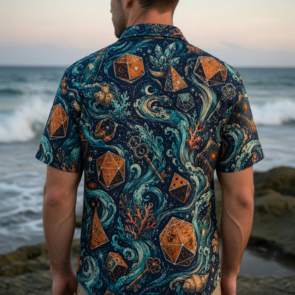Mystic Ocean Dice Hawaiian Shirt - Fantasy RPG Waves