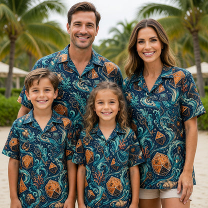 Mystic Ocean Dice Hawaiian Shirt - Fantasy RPG Waves