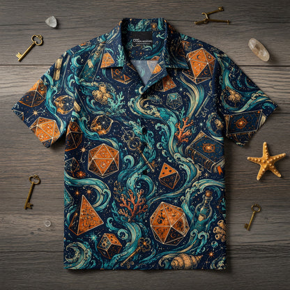 Mystic Ocean Dice Hawaiian Shirt - Fantasy RPG Waves