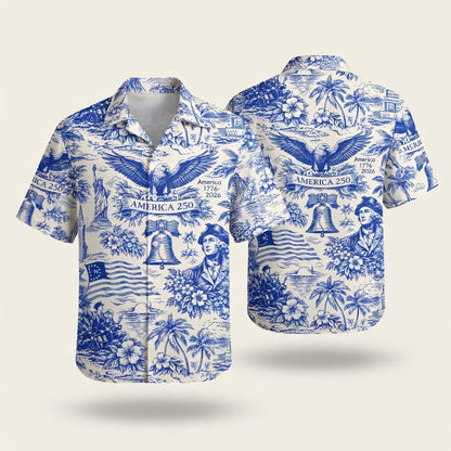 America 250 Patriotic Premium Hawaiian Shirt - Men's Aloha - HWY18JE001