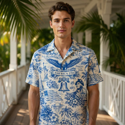 America 250 Patriotic Premium Hawaiian Shirt - Men's Aloha - HWY18JE001