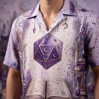Celestial D20 Dice Hawaiian Shirt - Mystic Fantasy RPG Apparel